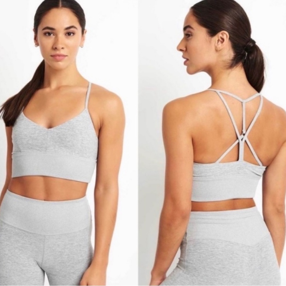 alo Yoga Soft Lavish Bra Zinc Heather Gray
